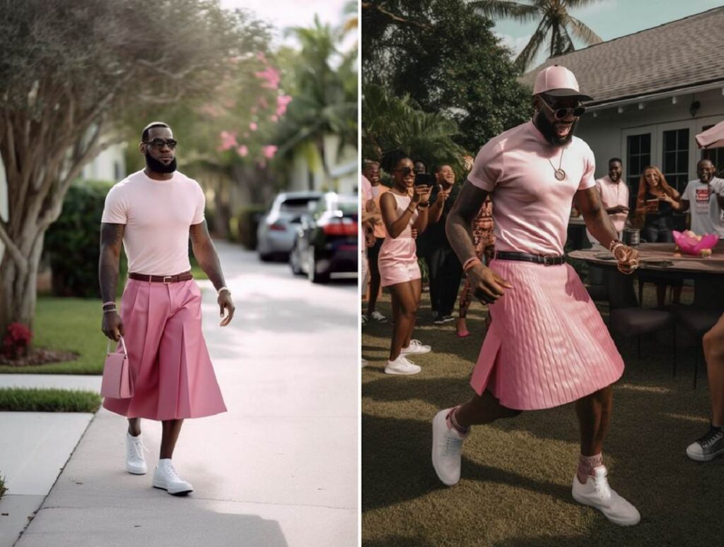 Lebron James throws a backyard BBQ and dance party to celebrate his new  baby girl on the way. : r/midjourney