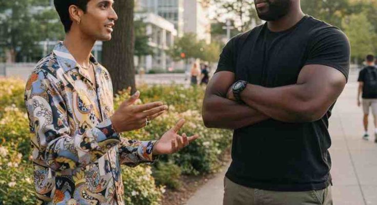 two black men gay couple fem and masc