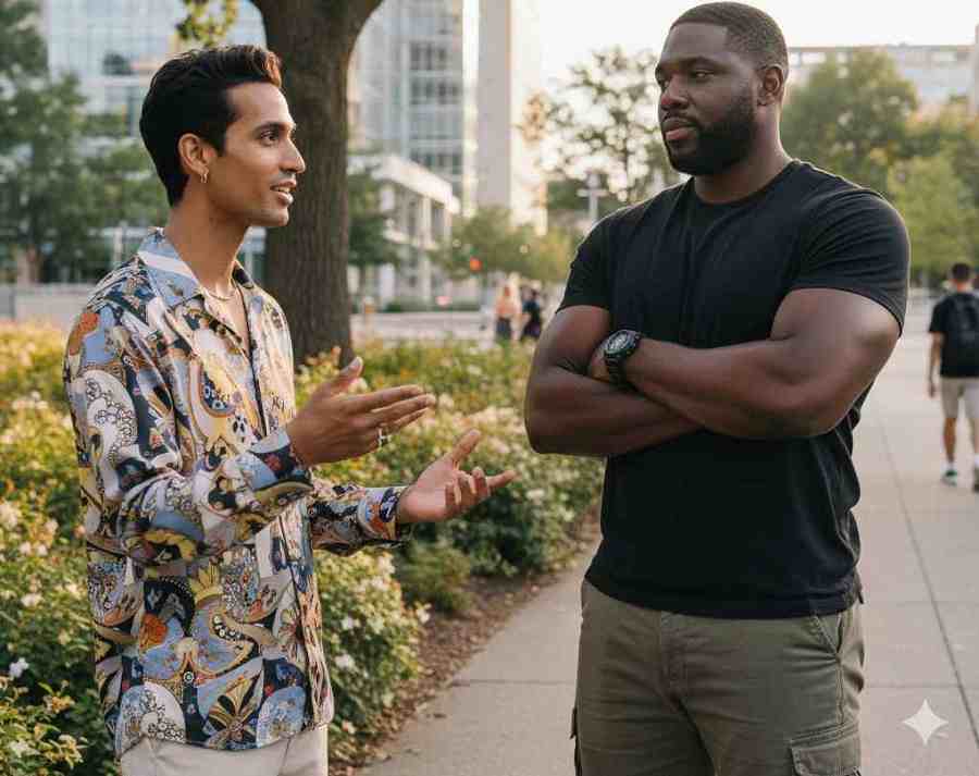 two black men gay couple fem and masc